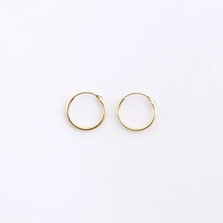 گوشواره حلقه ای کوچک قطر 1.3 سانت طلا 18 عیار کد 100000845