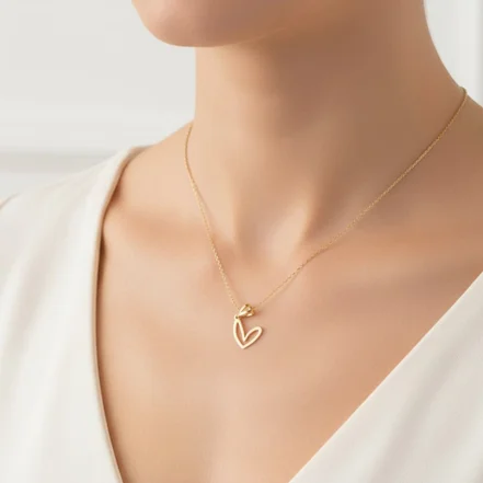پلاک طلا 18 عیار طرح قلب فرماتیک کد 035905