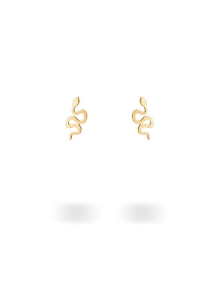 گوشواره میخی طلا 18عیار طرح مار پیچیده