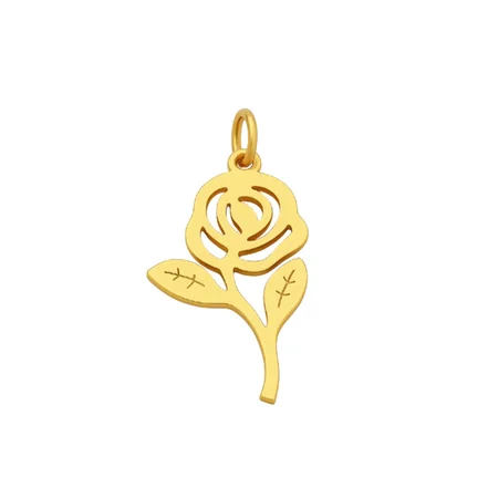 پلاک طلا 18 عیار گل رز کلاسیک کد 039|5022