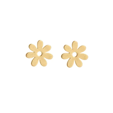 گوشواره طلا 18عیار طرح گل شش پر