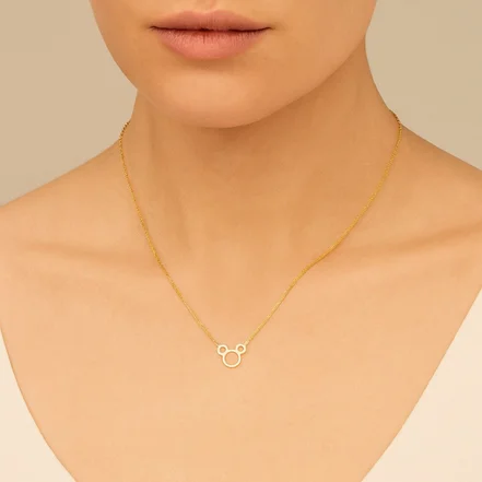 گردنبند طلا 18 عیار طرح میکی موس خالی کد N038340