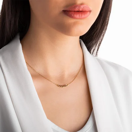 گردنبند طلا 18 عیار طرح کارتیر فلامینگو سبک کد N036254