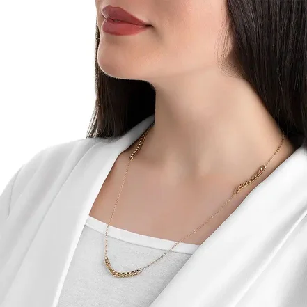گردنبند طلا 18عیار طرح سه کارتیر و فلامینگو کد N036469
