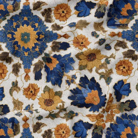 پارچه مخمل کوسن مبل طرح سه بعدی فرش ایرانی کد 5015476